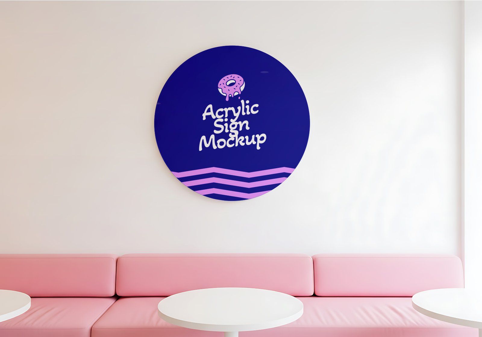 Premium Branding Blue Donut Store Mockup