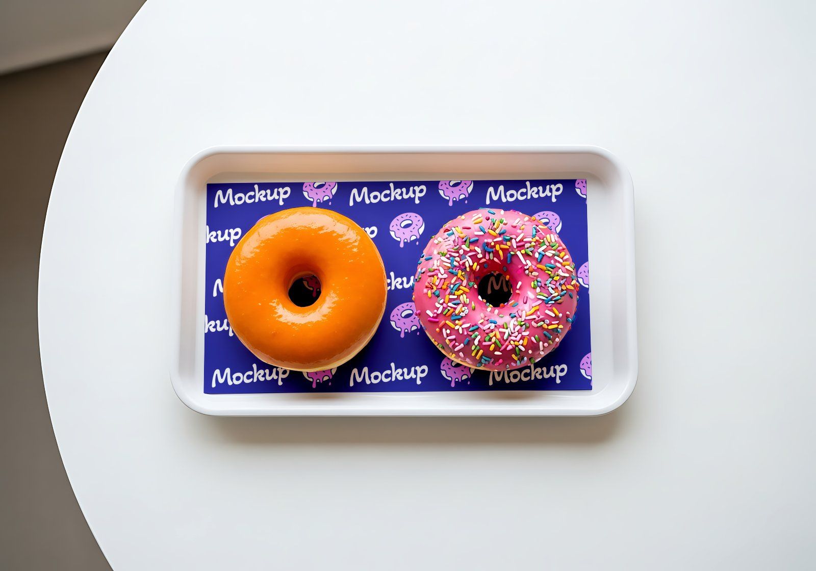 Premium Branding Blue Donut Store Mockup