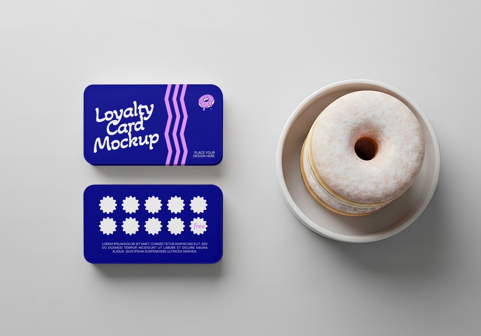 Premium Branding Blue Donut Store Mockup