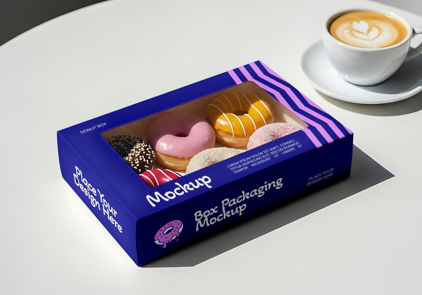 Premium Branding Blue Donut Store Mockup