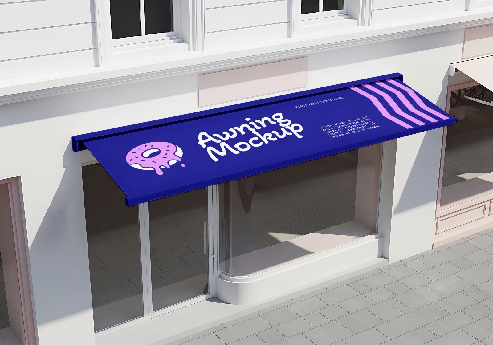 Premium Branding Blue Donut Store Mockup