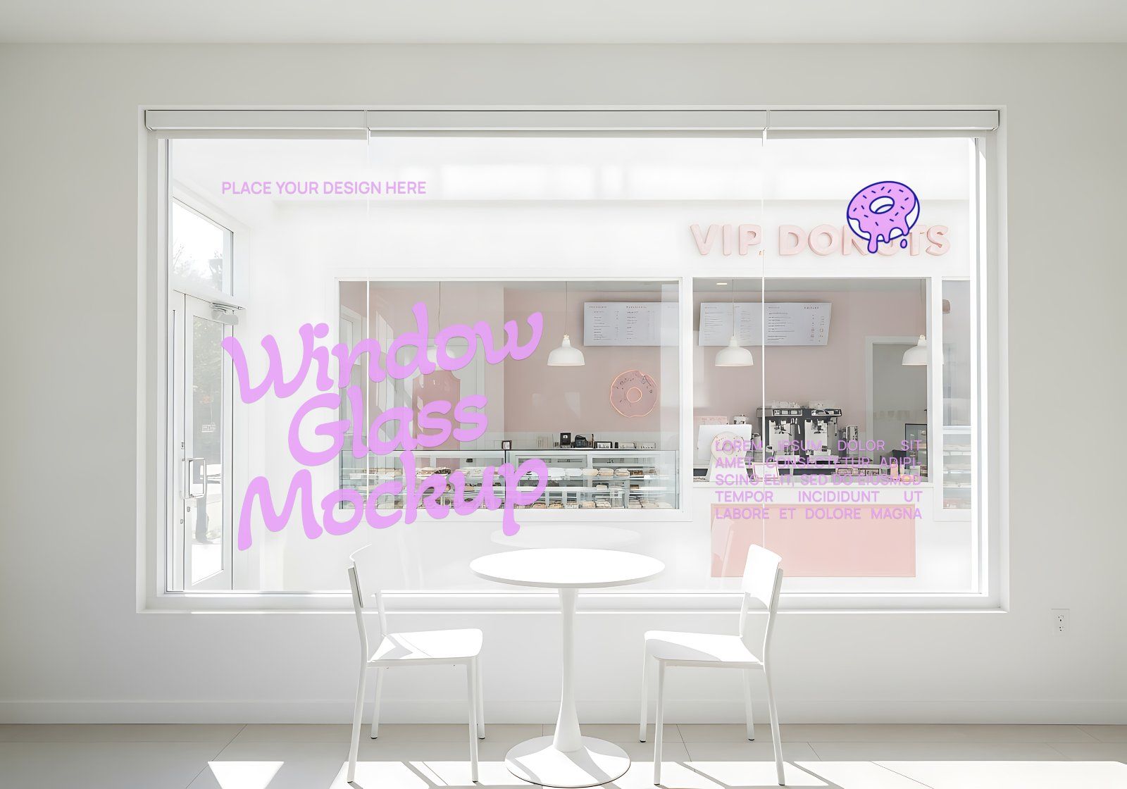 Premium Branding Blue Donut Store Mockup