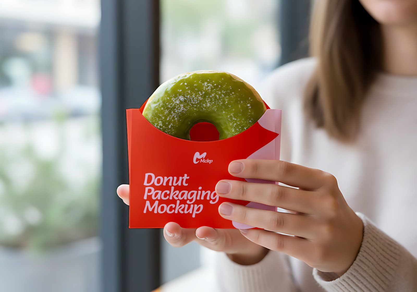 Premium Branding Pink Donut Store Mockup