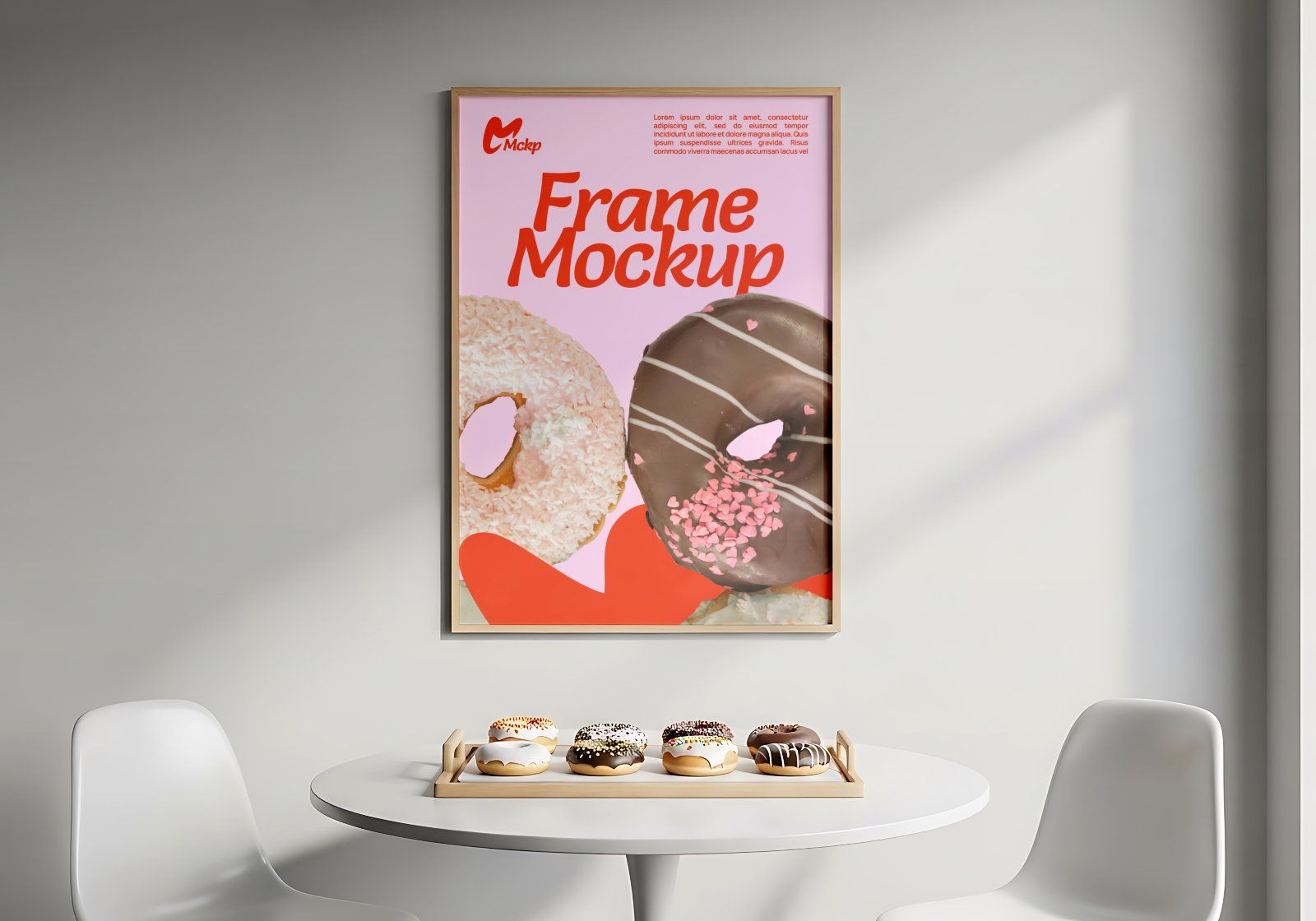 Premium Branding Pink Donut Store Mockup