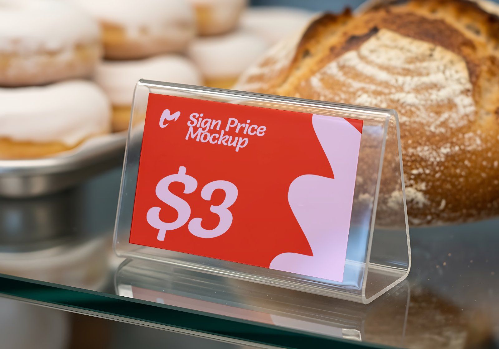 Premium Branding Pink Donut Store Mockup