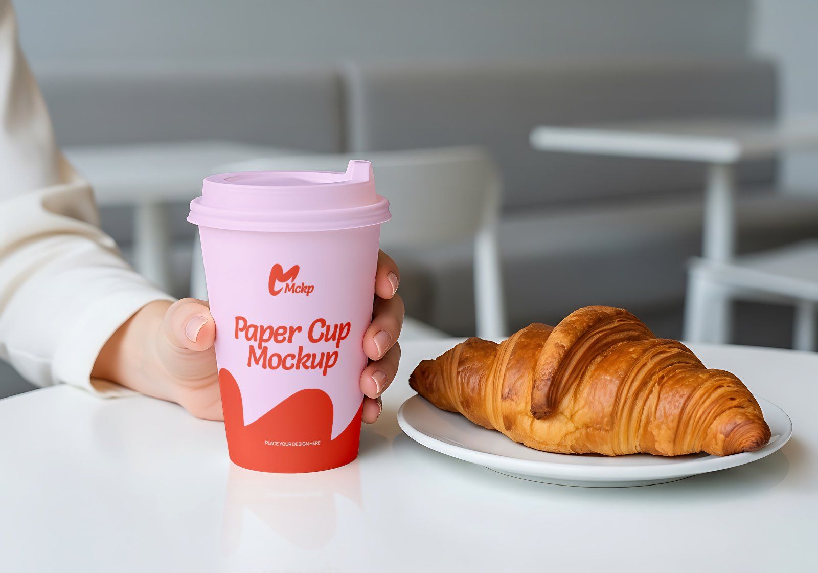 Premium Branding Pink Donut Store Mockup