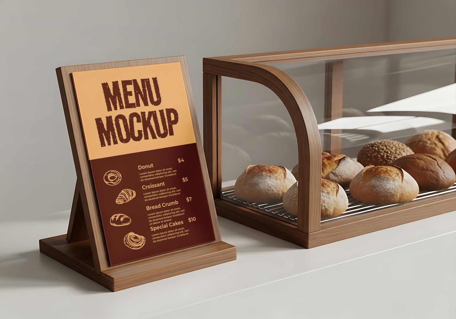 Premium Branding Bread & Coffee Store Mockup