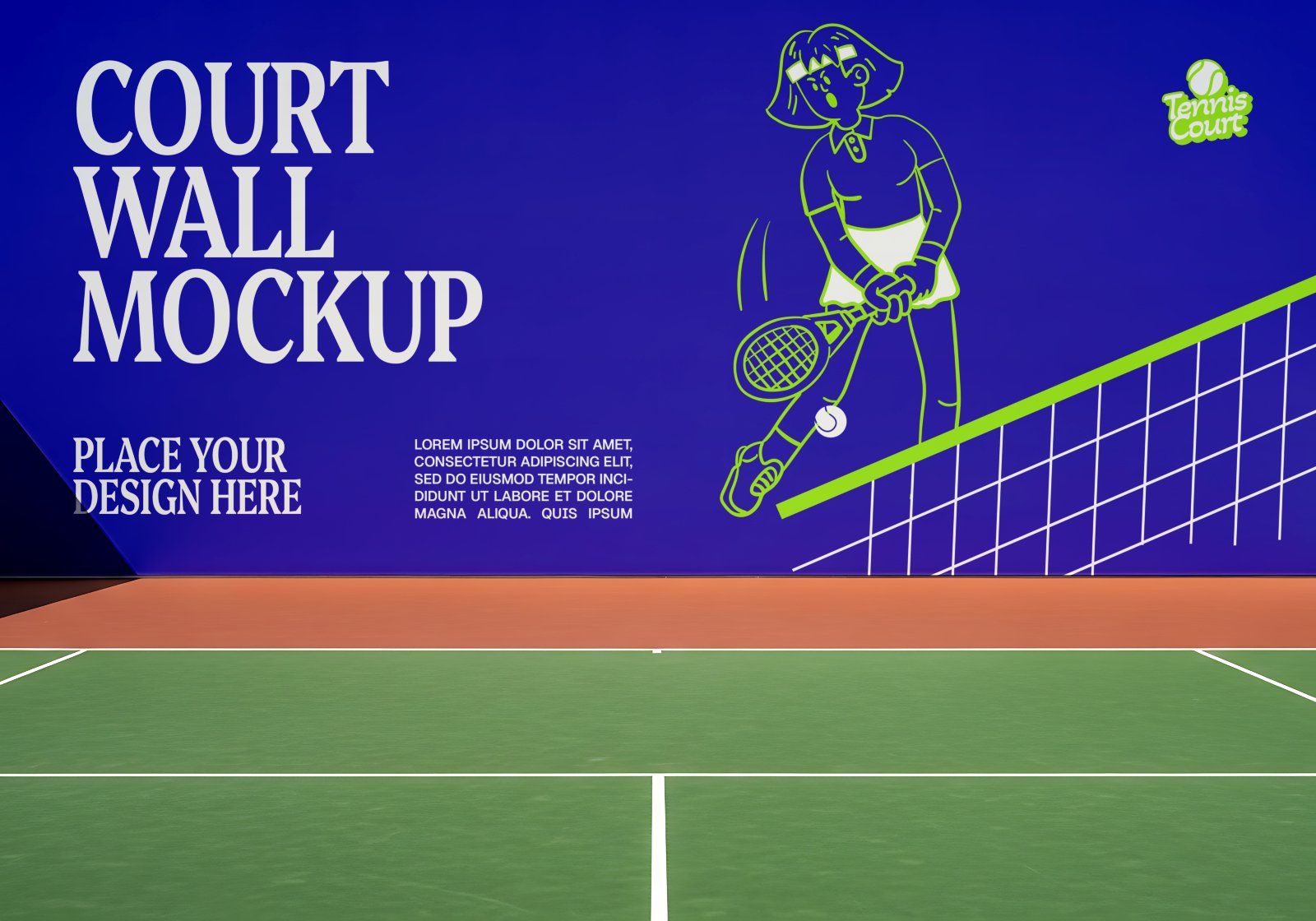 Pro Tennis Court Branding Mockup Bundle – 15 Premium PSD Scenes for Sportswear & Athletic Identity