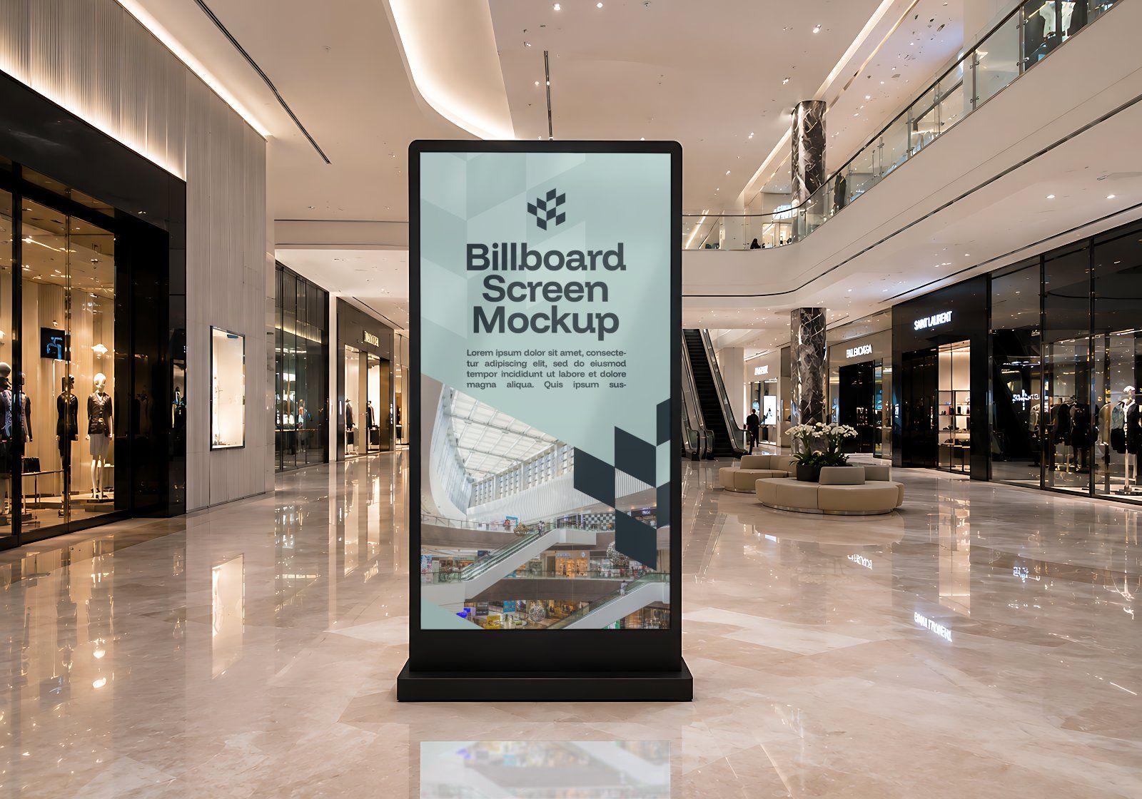 Premium City Mall Branding Mockup Bundle – 15 Giant PSD Scenes for Shopping Center & Retail Mega Arc