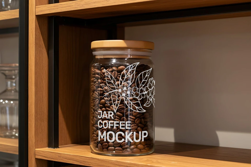 Jar Coffee Bean Mockup