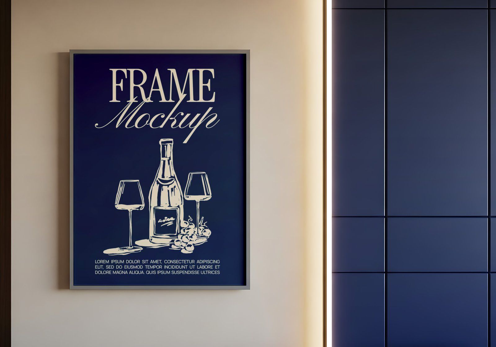 Premium Branding Blue Restaurant Mockup