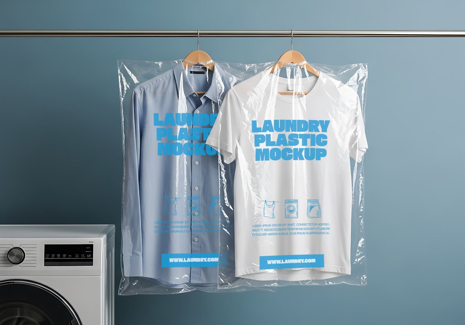 Laundry Shop Mockup Bundle – 15 PSD Templates for Branding, Packaging, and Interior Display