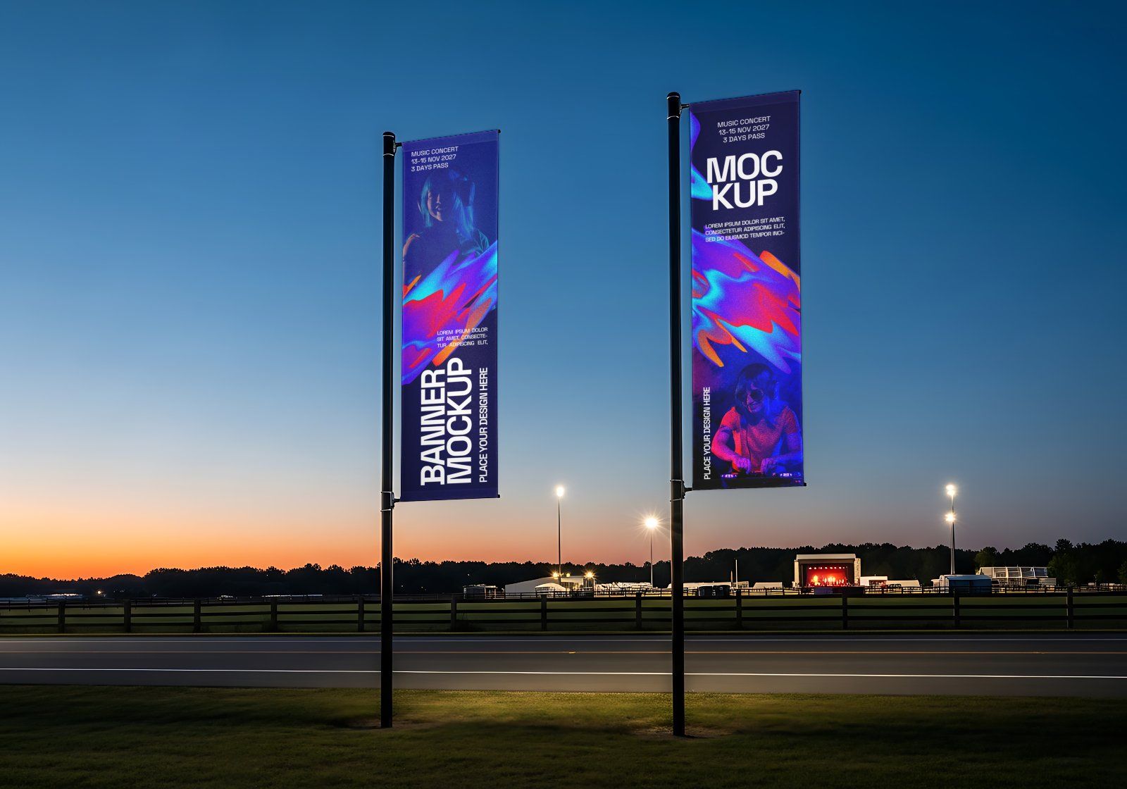 Premium Branding Festival Concert Music Mockup