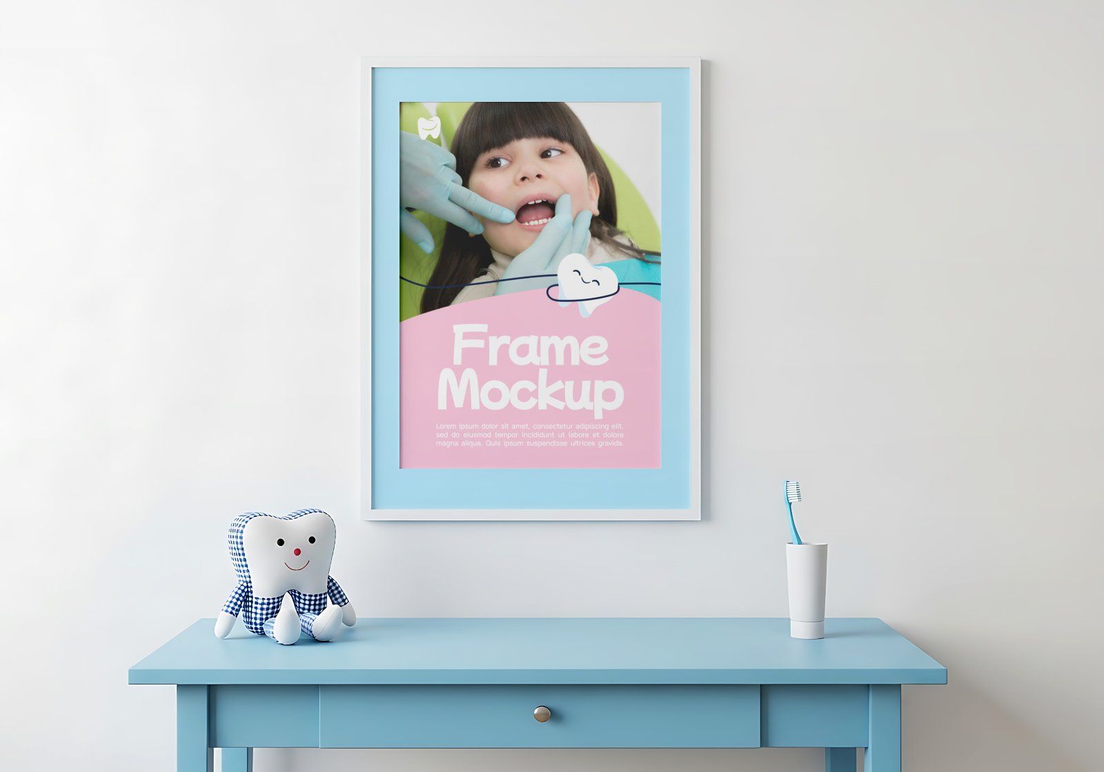 Children's Dental Clinic Branding Mockup Bundle – 15 Premium PSD Scenes for Pediatric Medical Identi