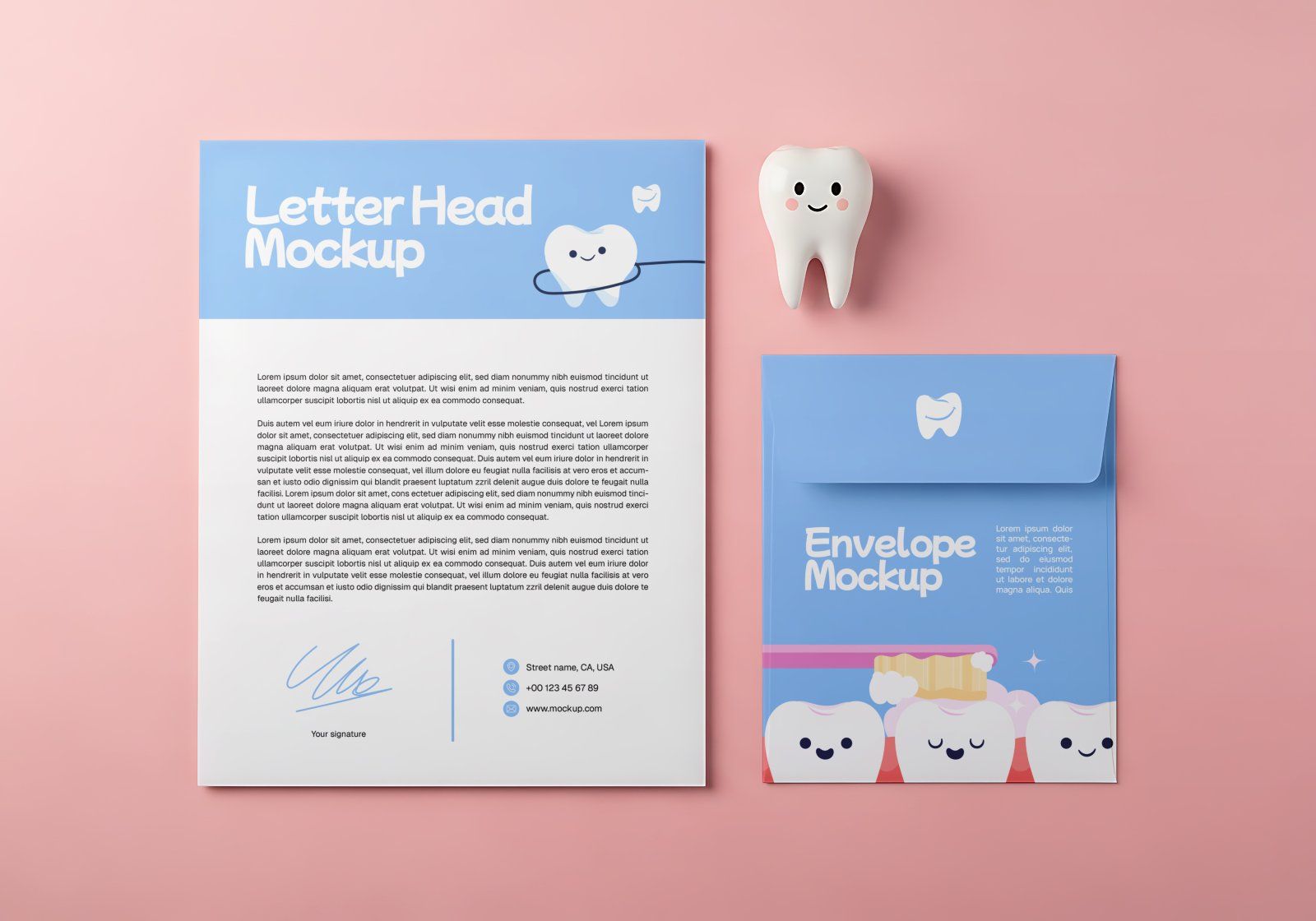 Children's Dental Clinic Branding Mockup Bundle – 15 Premium PSD Scenes for Pediatric Medical Identi