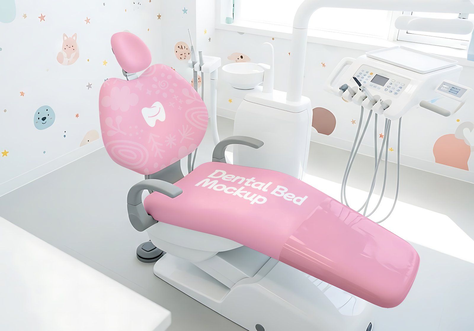 Children's Dental Clinic Branding Mockup Bundle – 15 Premium PSD Scenes for Pediatric Medical Identi