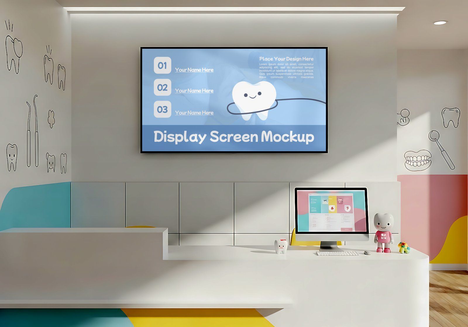 Children's Dental Clinic Branding Mockup Bundle – 15 Premium PSD Scenes for Pediatric Medical Identi