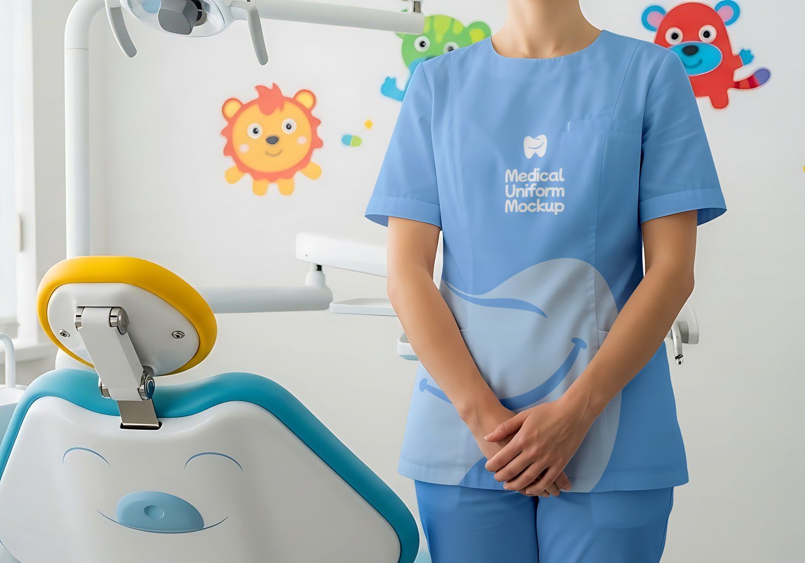 Children's Dental Clinic Branding Mockup Bundle – 15 Premium PSD Scenes for Pediatric Medical Identi