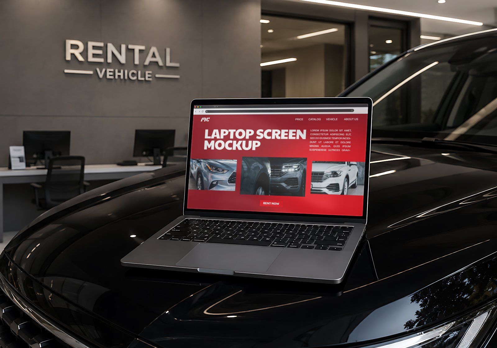 Ultimate Car Rental Branding Mockup Bundle – 15 Premium PSD Scenes for Automotive Travel & Fleet Ide
