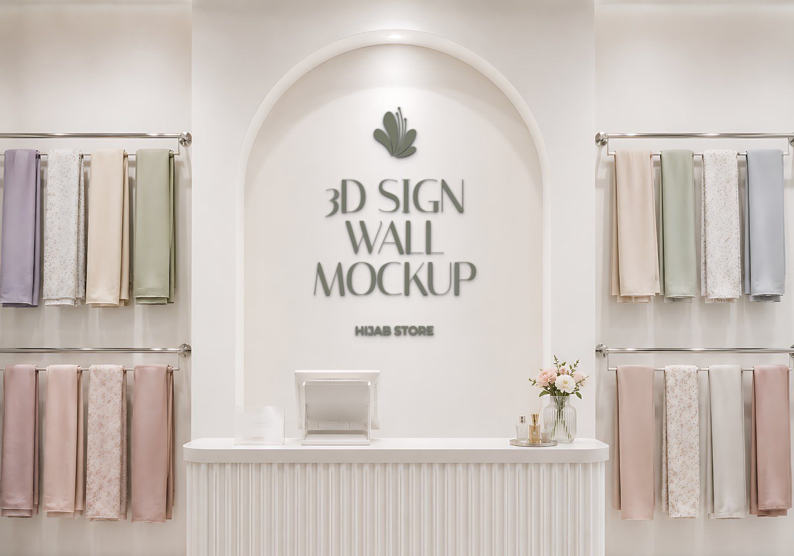 Premium Muslim Clothing Store Mockup Bundle – 15 Aesthetic PSD Scenes for Hijab Boutique, Modest Fas