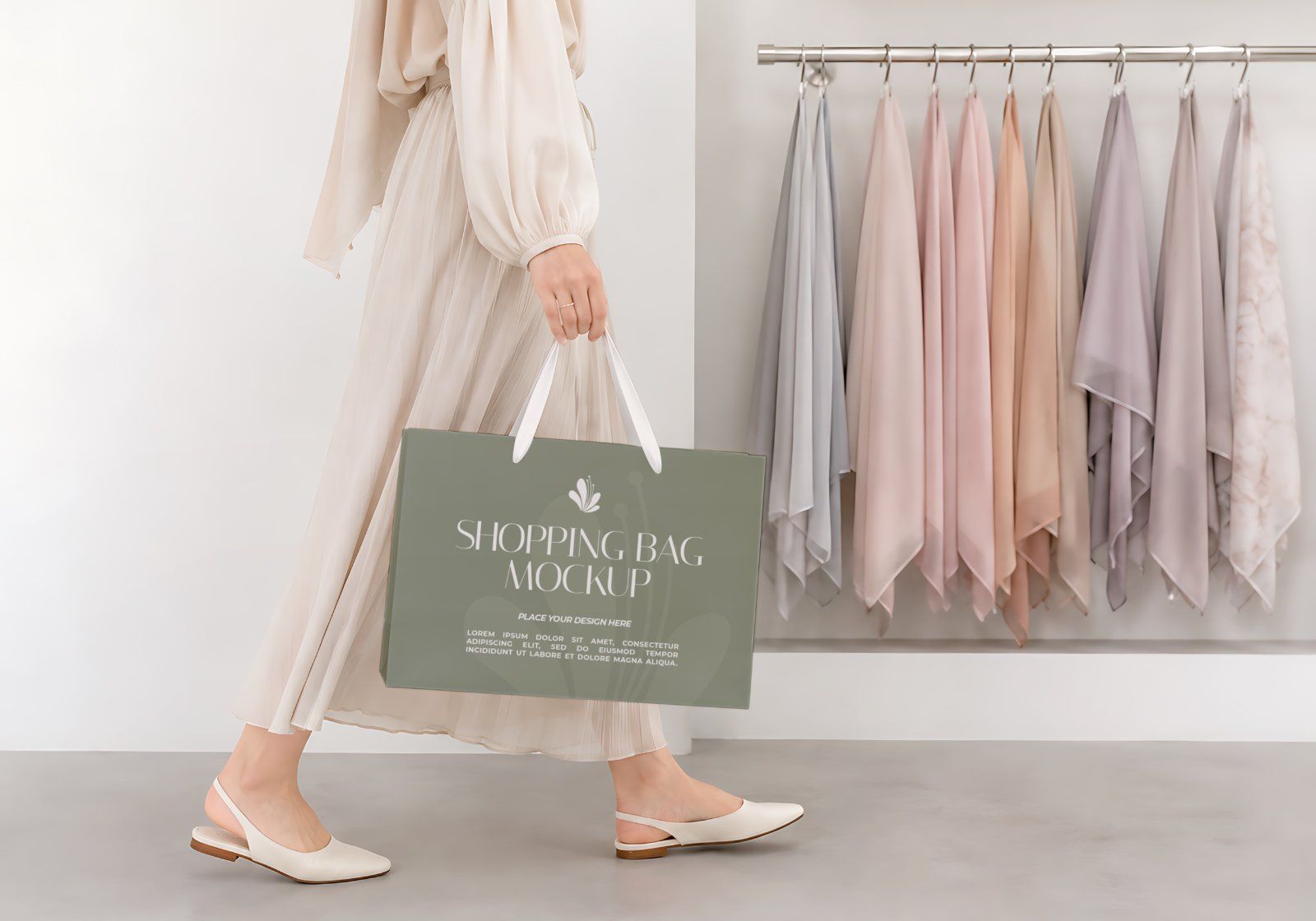 Premium Muslim Clothing Store Mockup Bundle – 15 Aesthetic PSD Scenes for Hijab Boutique, Modest Fas