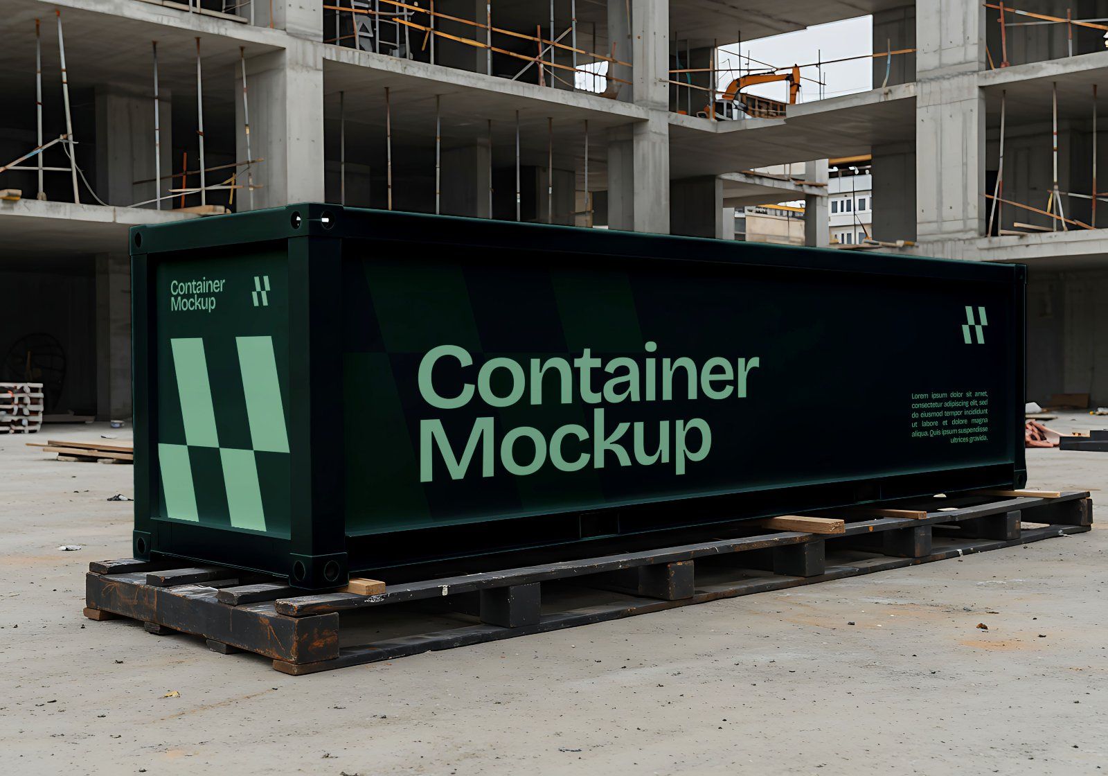 Premium Branding Green Construction Mockup