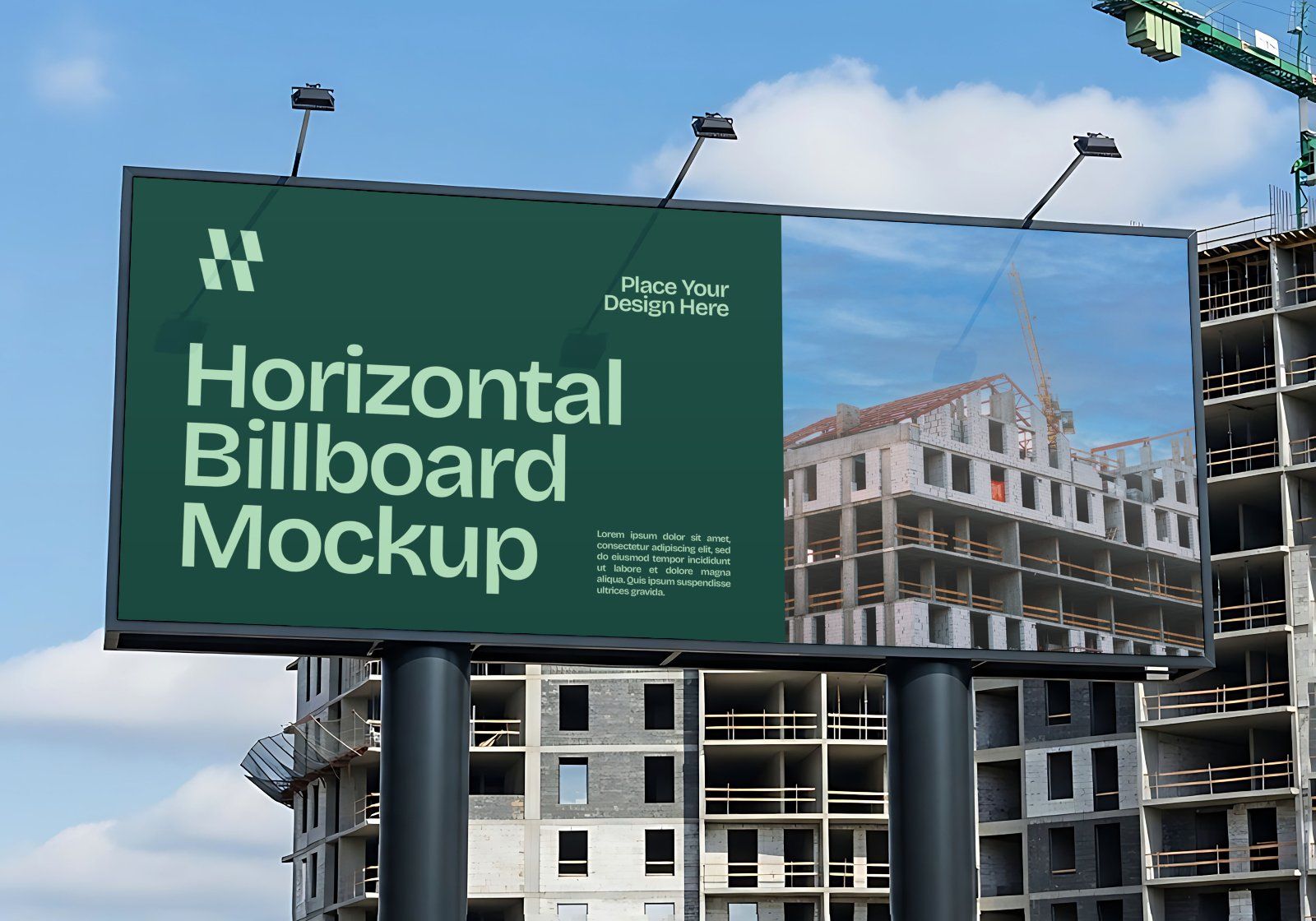 Premium Branding Green Construction Mockup