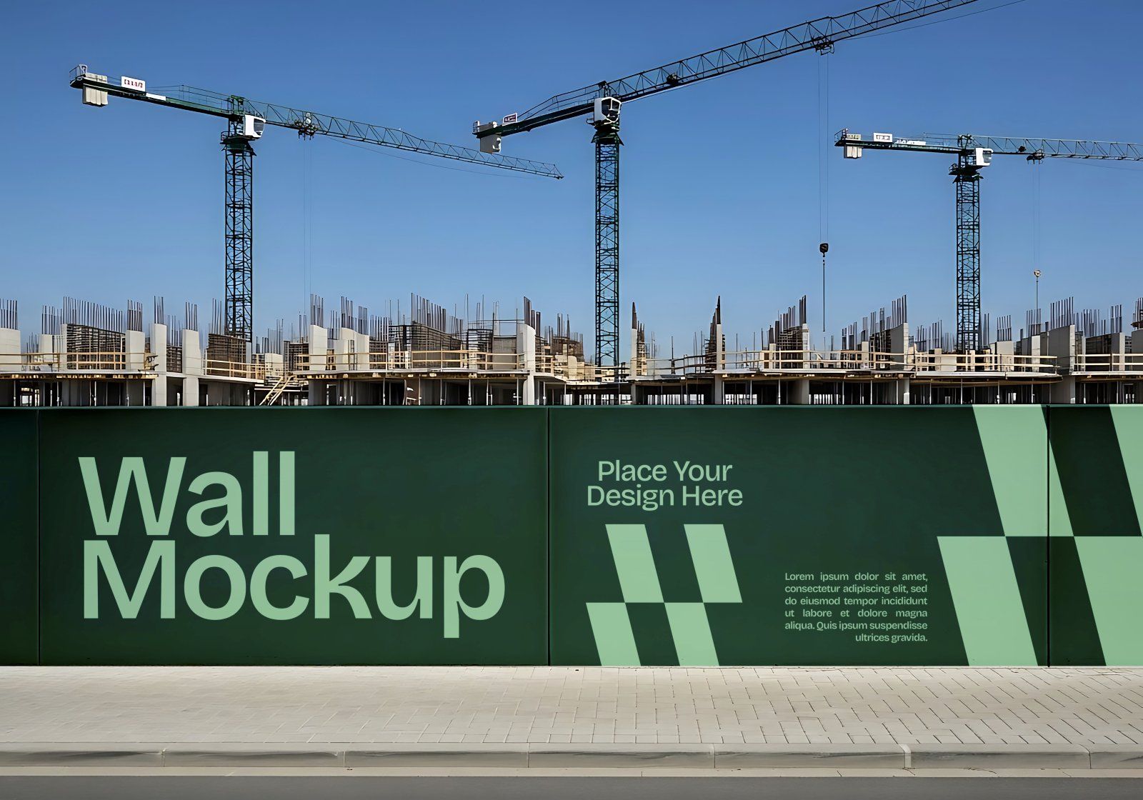 Premium Branding Green Construction Mockup