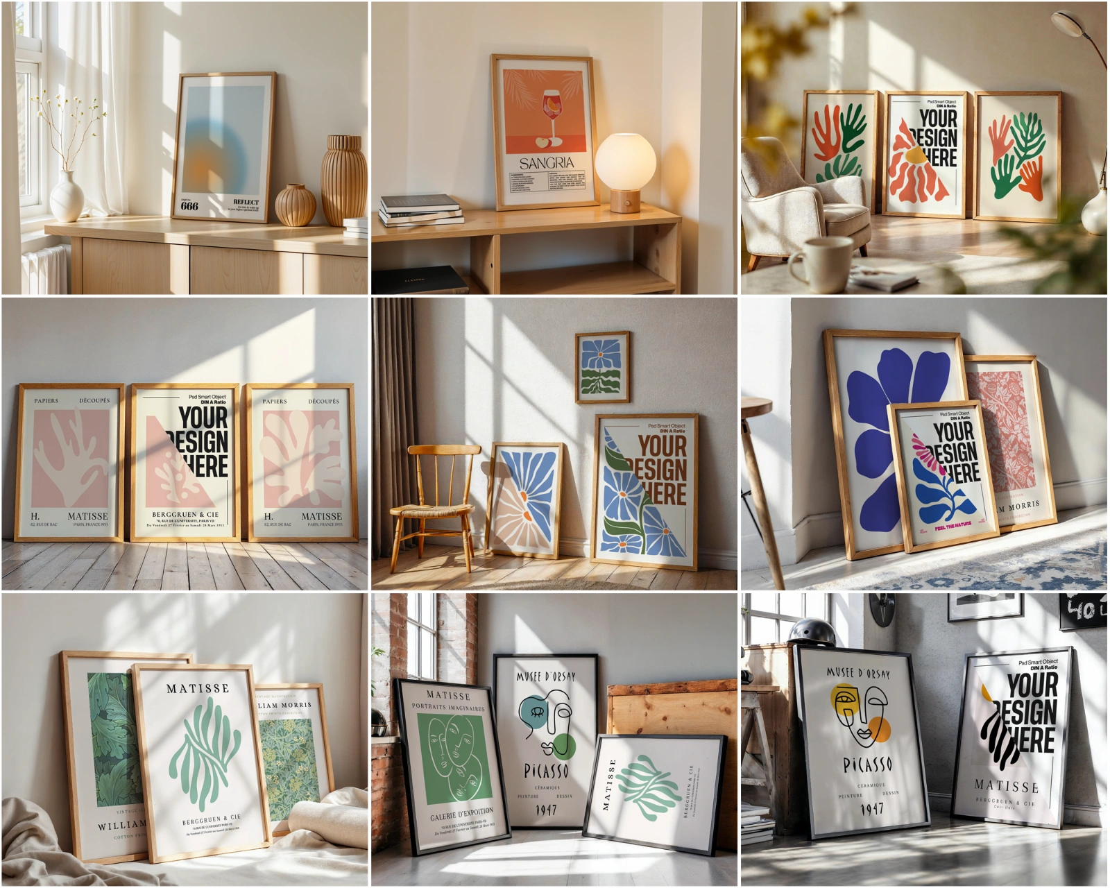 150 Poster Frame Mockup PSD Bundle, Wall Art Display , Din A Ratio — image 22