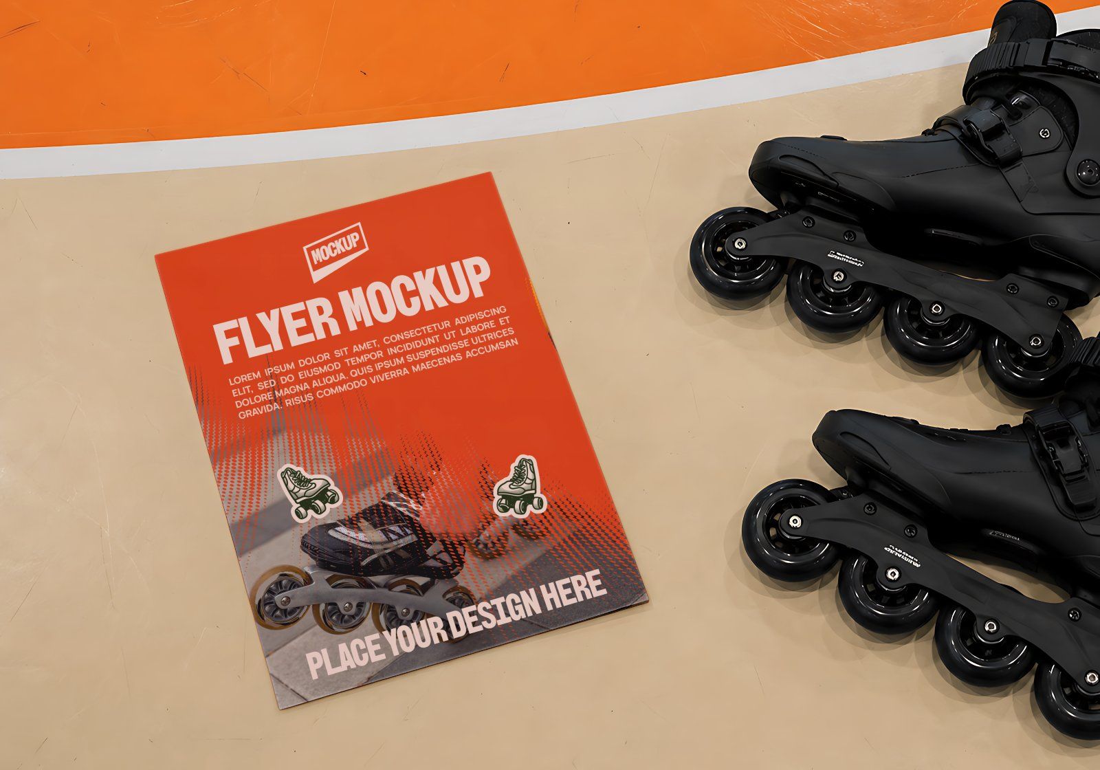 Premium Roller Skating Event Branding Mockup Bundle – 15 Retro & Urban PSD Scenes for Street Sports