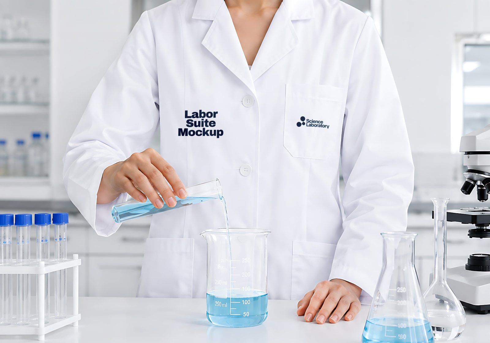 Premium Science Lab Branding Mockup Bundle – 15 Medical PSD Scenes for Pharmaceutical, Healthcare &