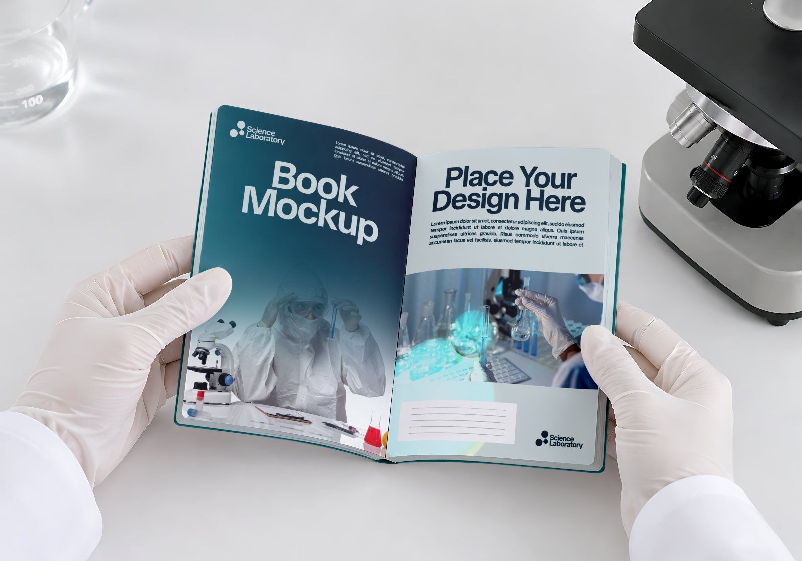 Premium Science Lab Branding Mockup Bundle – 15 Medical PSD Scenes for Pharmaceutical, Healthcare &