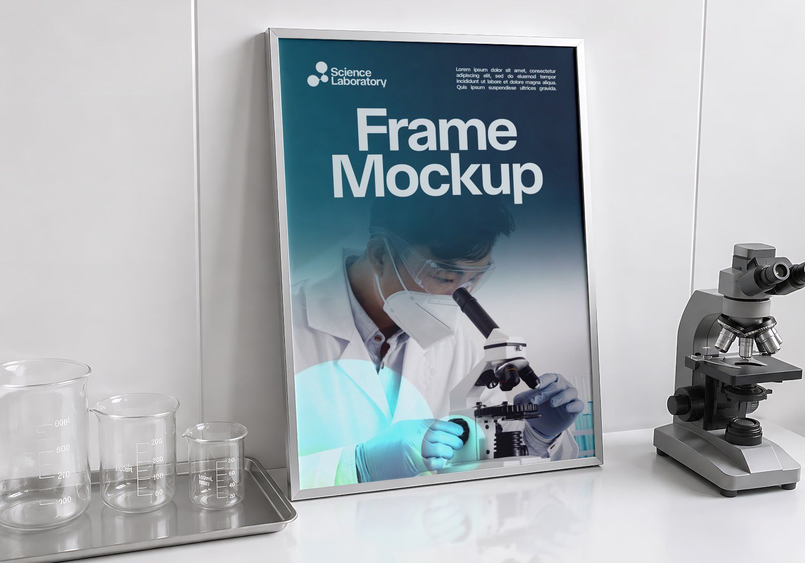 Premium Science Lab Branding Mockup Bundle – 15 Medical PSD Scenes for Pharmaceutical, Healthcare &