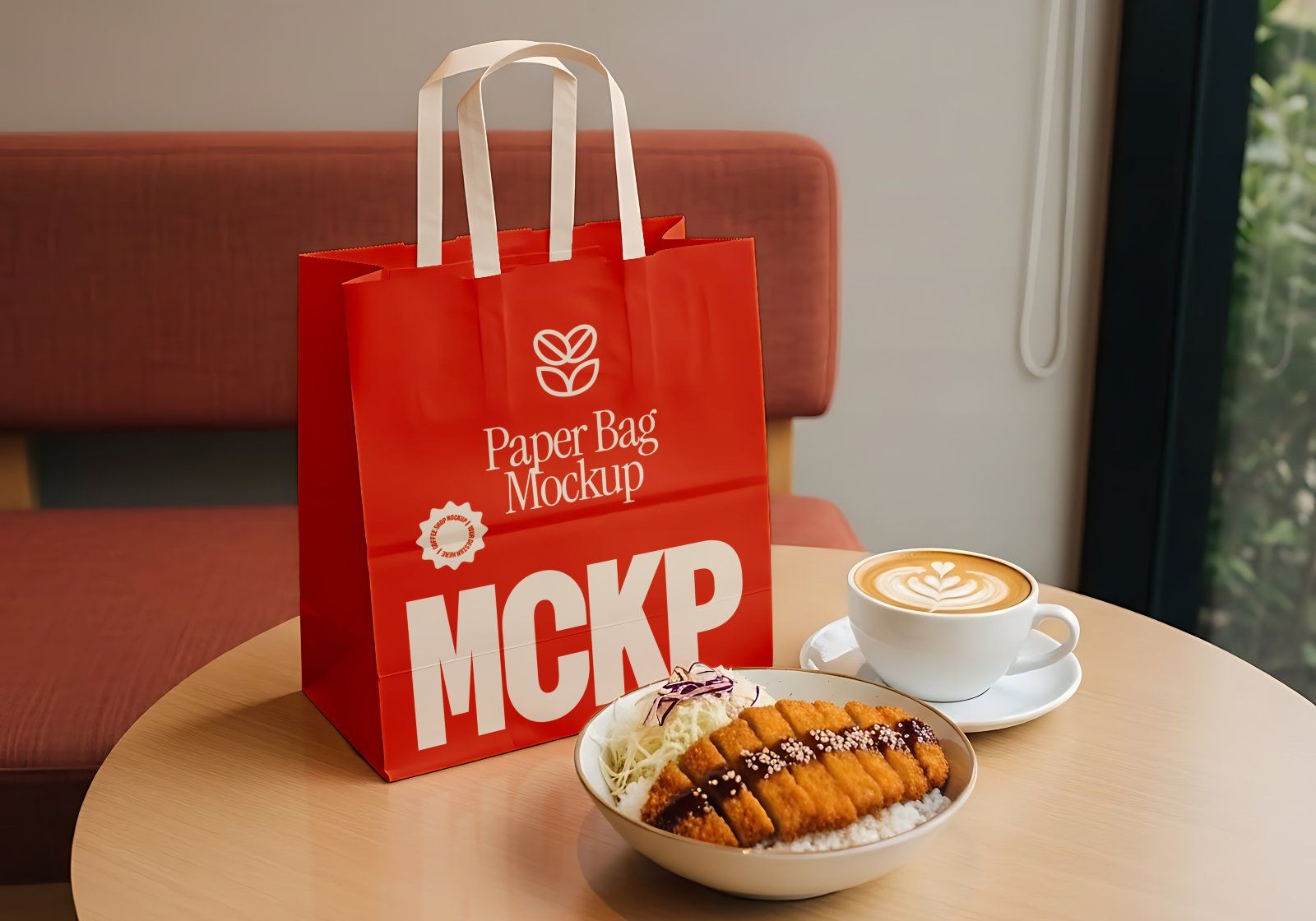 Premium Branding Red Store Coffee Mockup