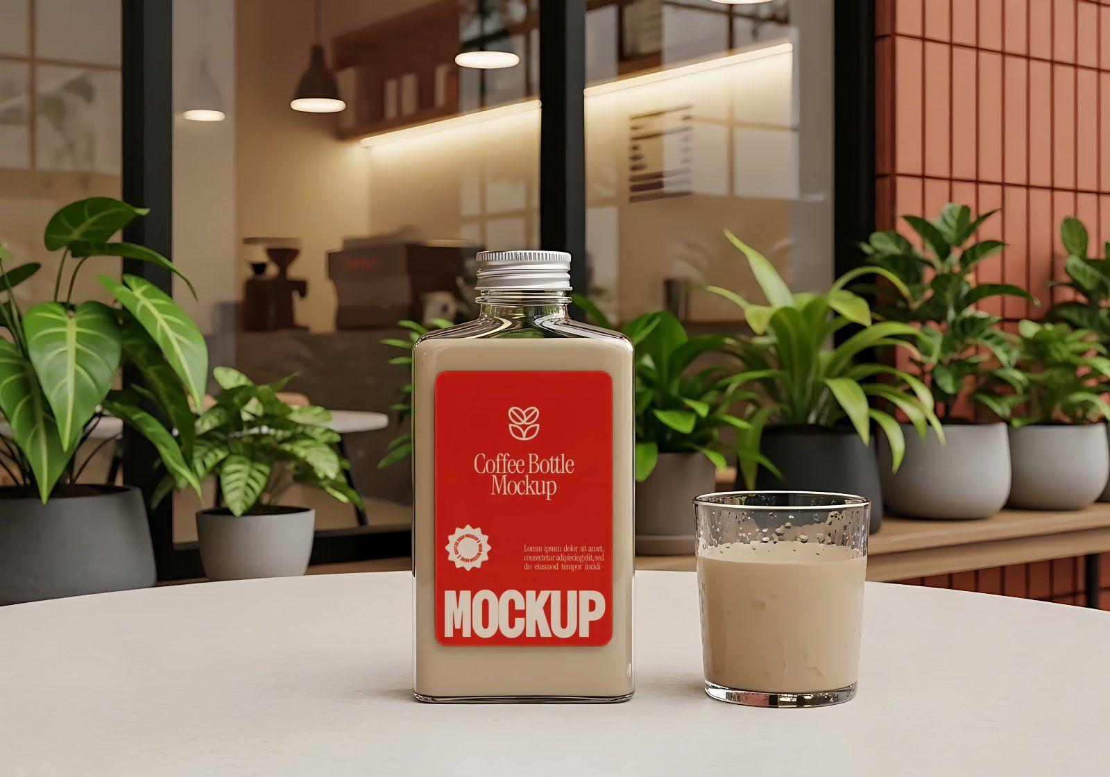 Premium Branding Red Store Coffee Mockup