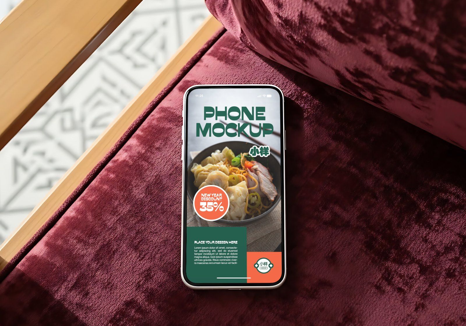 Premium Branding Orange China Restaurant Mockup