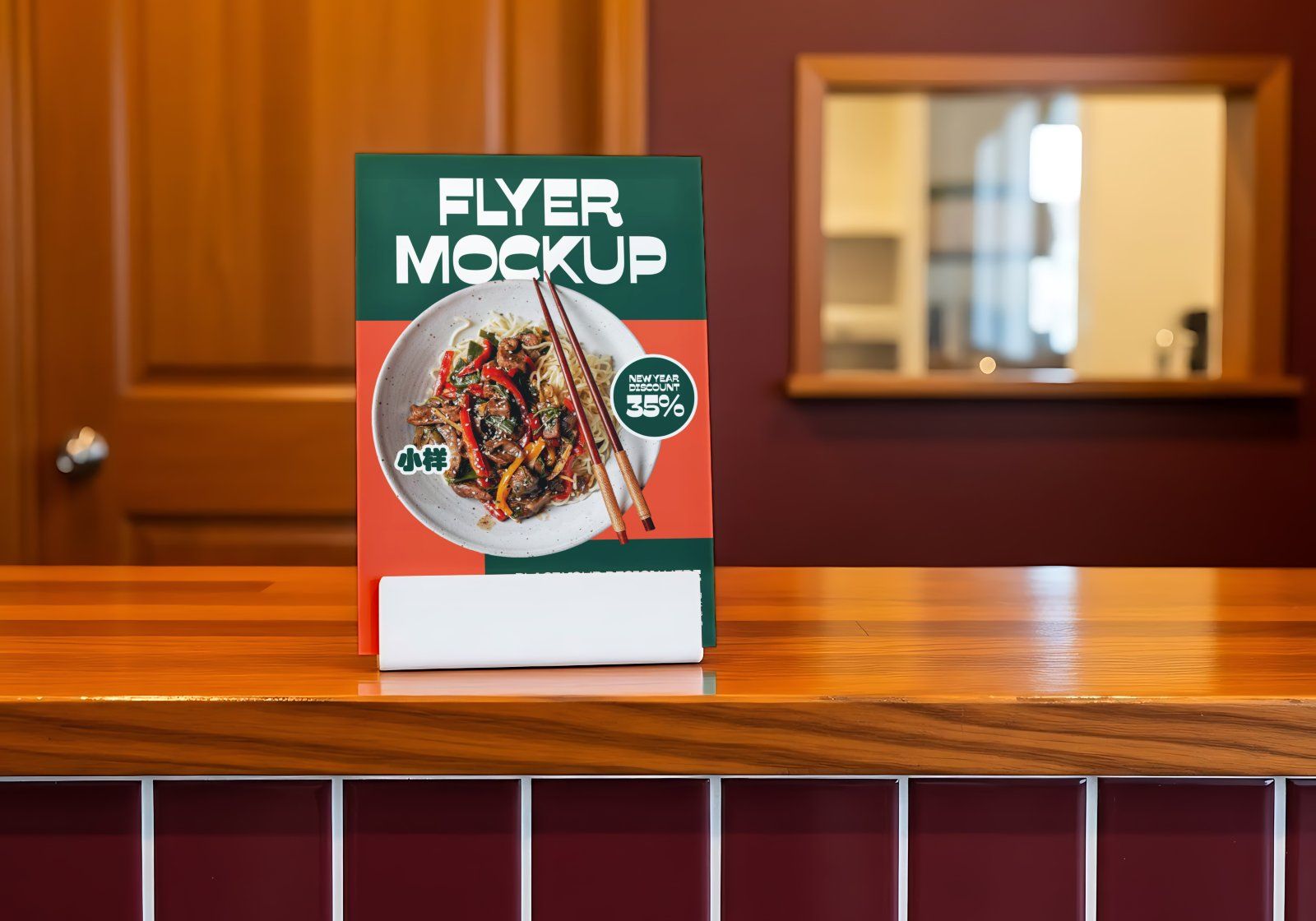 Premium Branding Orange China Restaurant Mockup