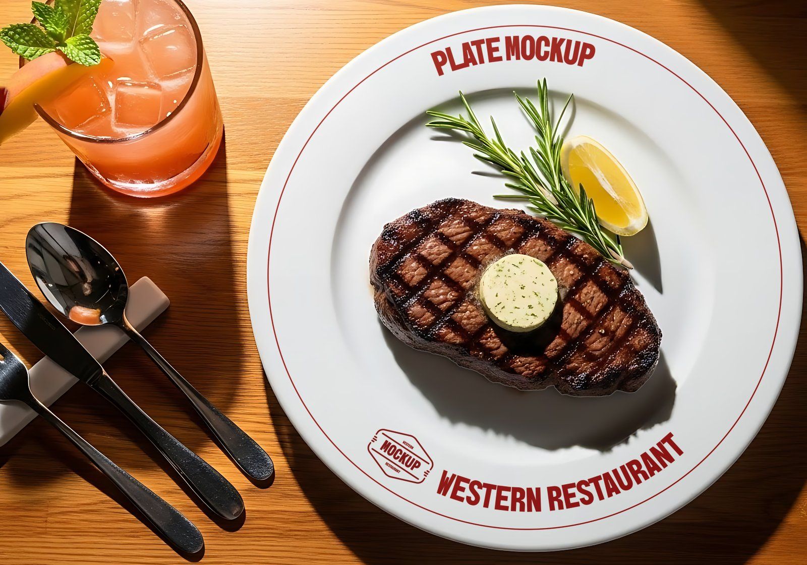 Premium Branding Western Food Restaurant Mockup