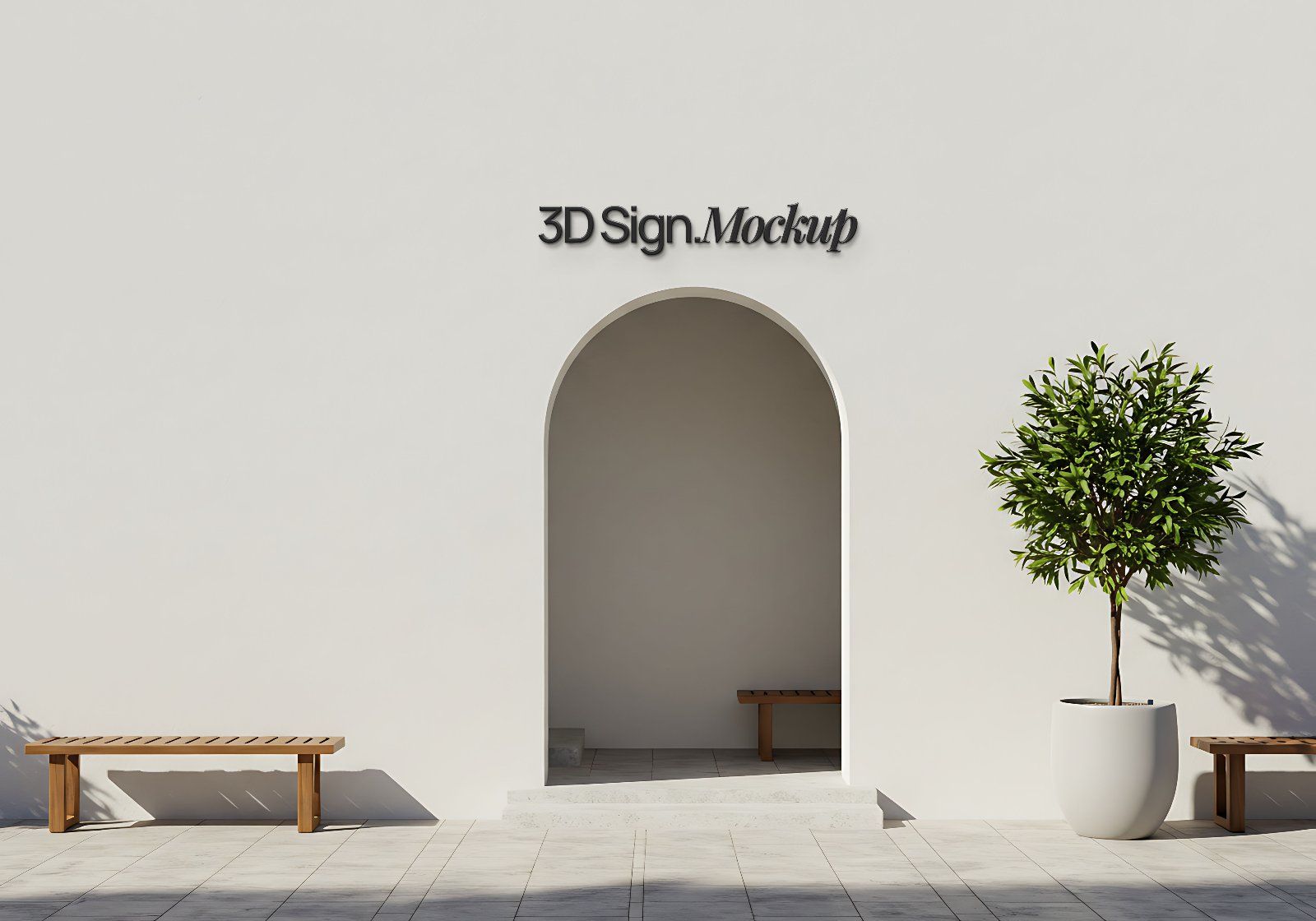 Store front 3D Signage Professional Mockup