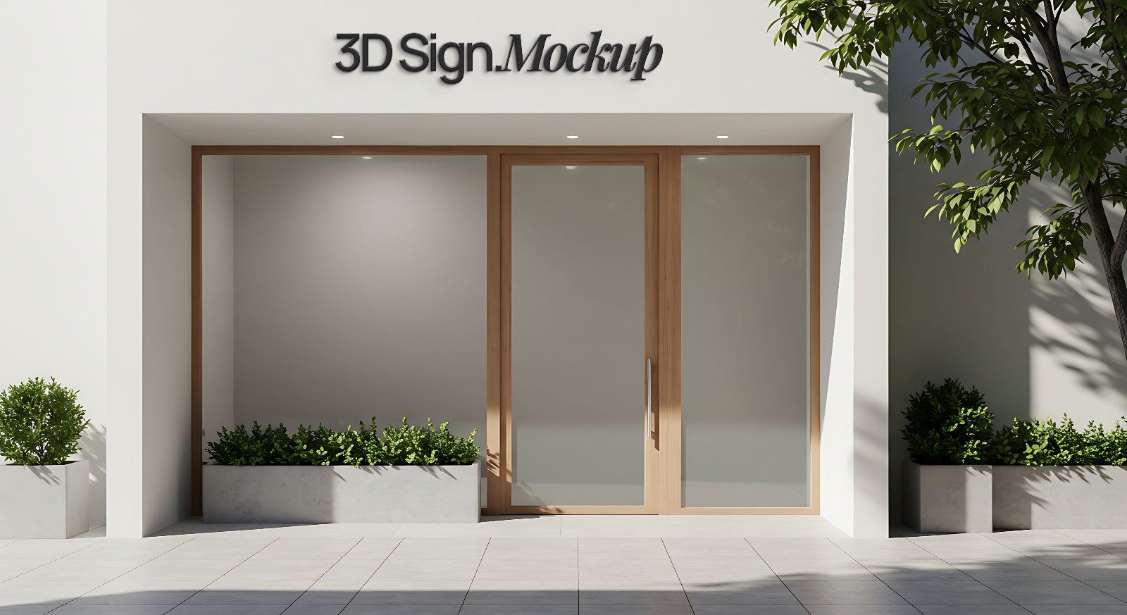 Store front 3D Signage Professional Mockup