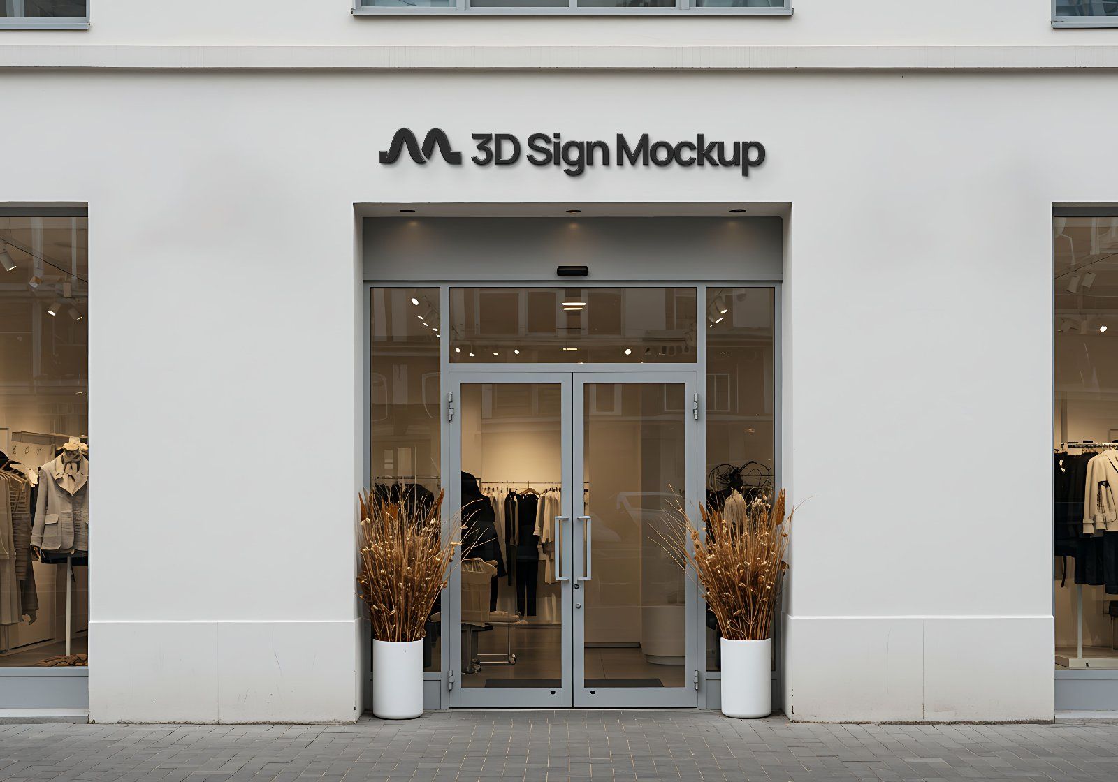 Store front 3D Signage Professional Mockup