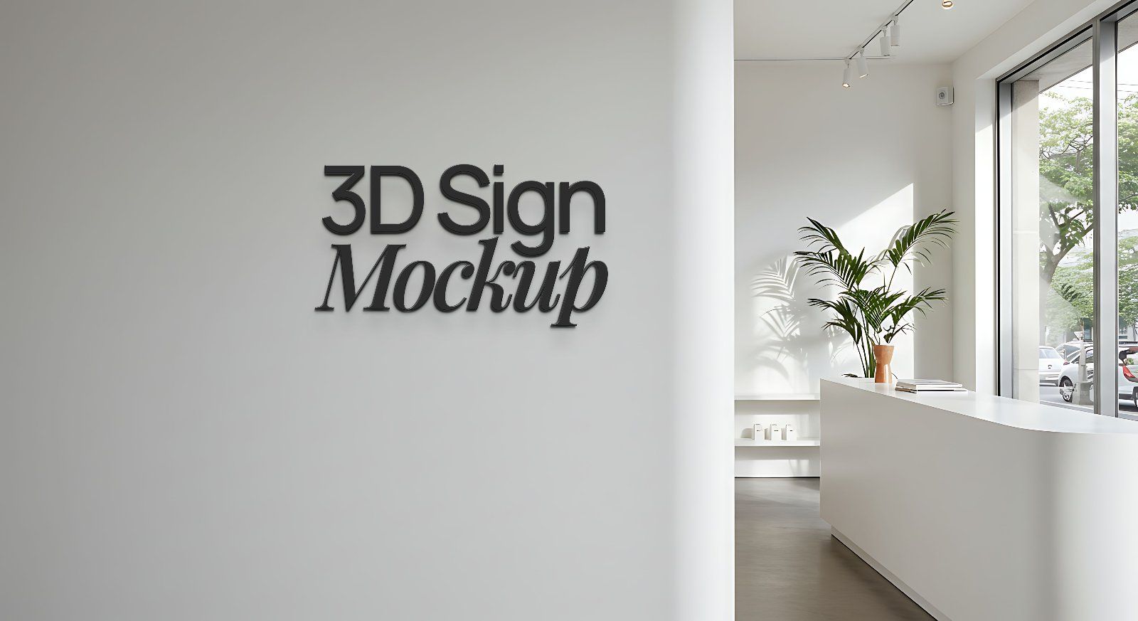 Store front 3D Signage Professional Mockup