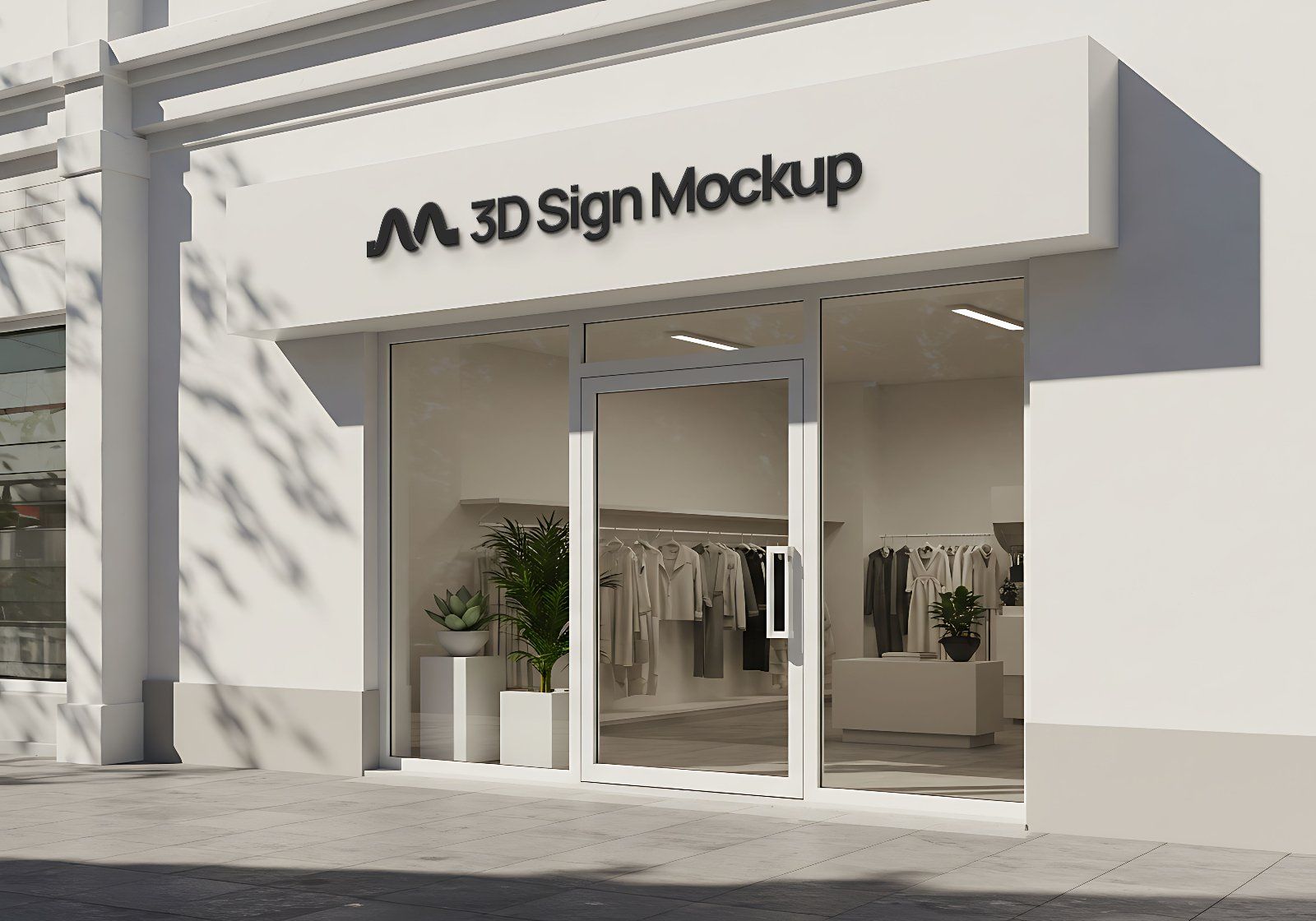 Store front 3D Signage Professional Mockup