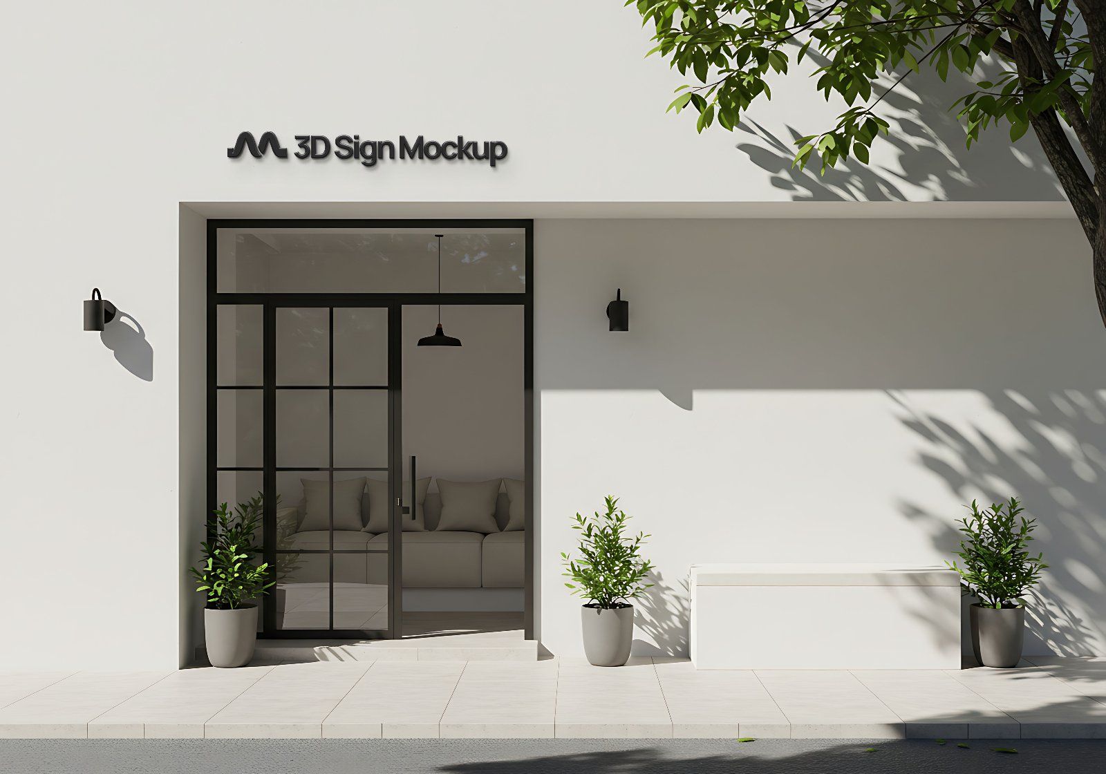 Store front 3D Signage Professional Mockup