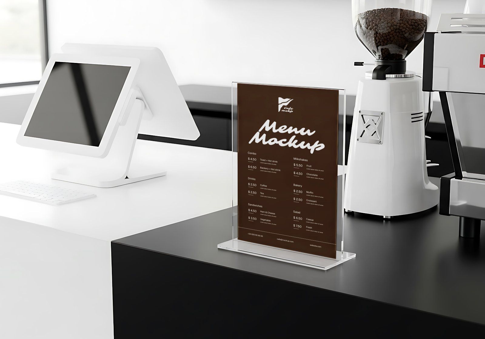 Premium Branding Brown Coffee Cafe Mockup