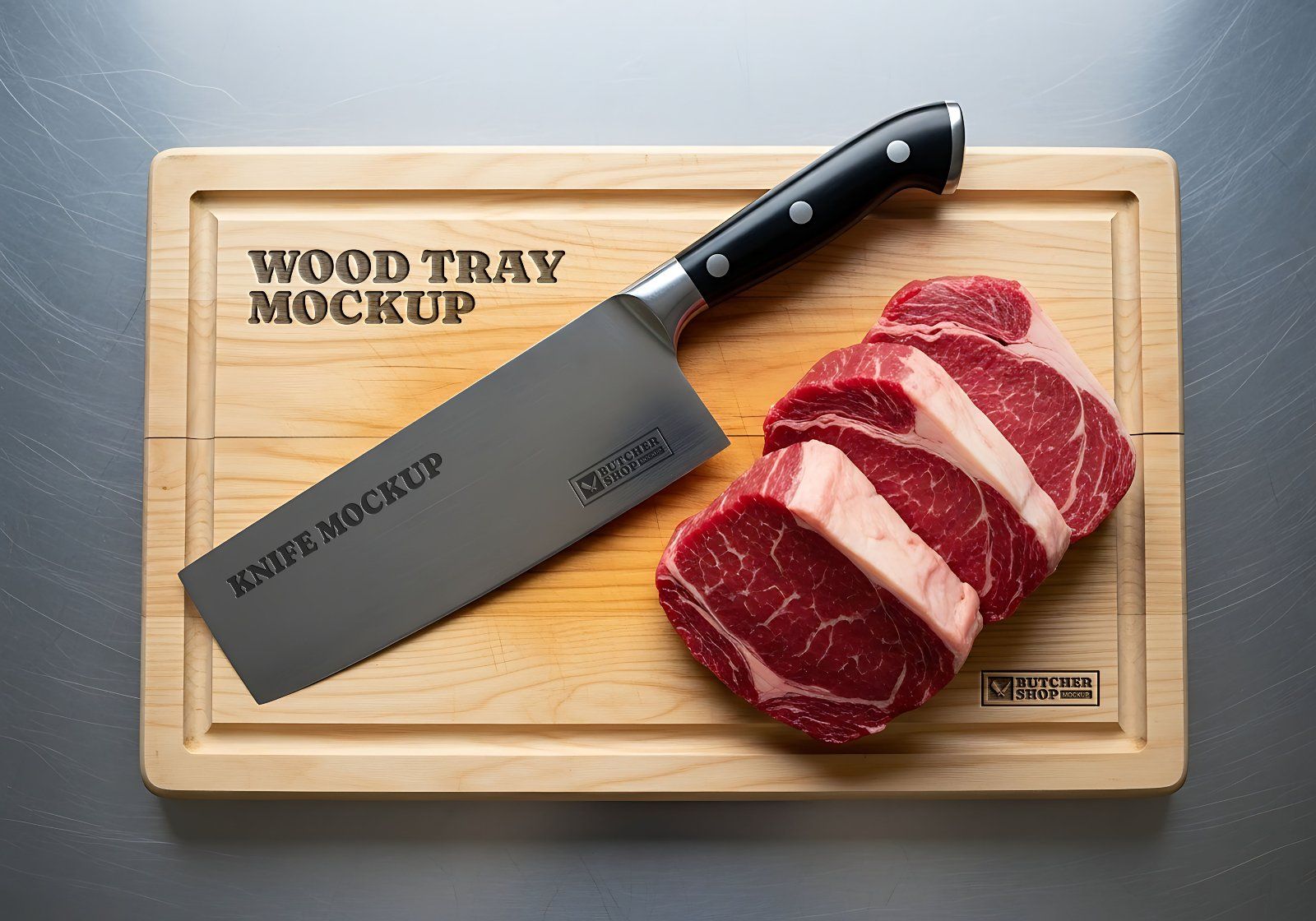 Meat & Fish Market Mockup Bundle – 15 PSD Templates for Butcher Shop Branding