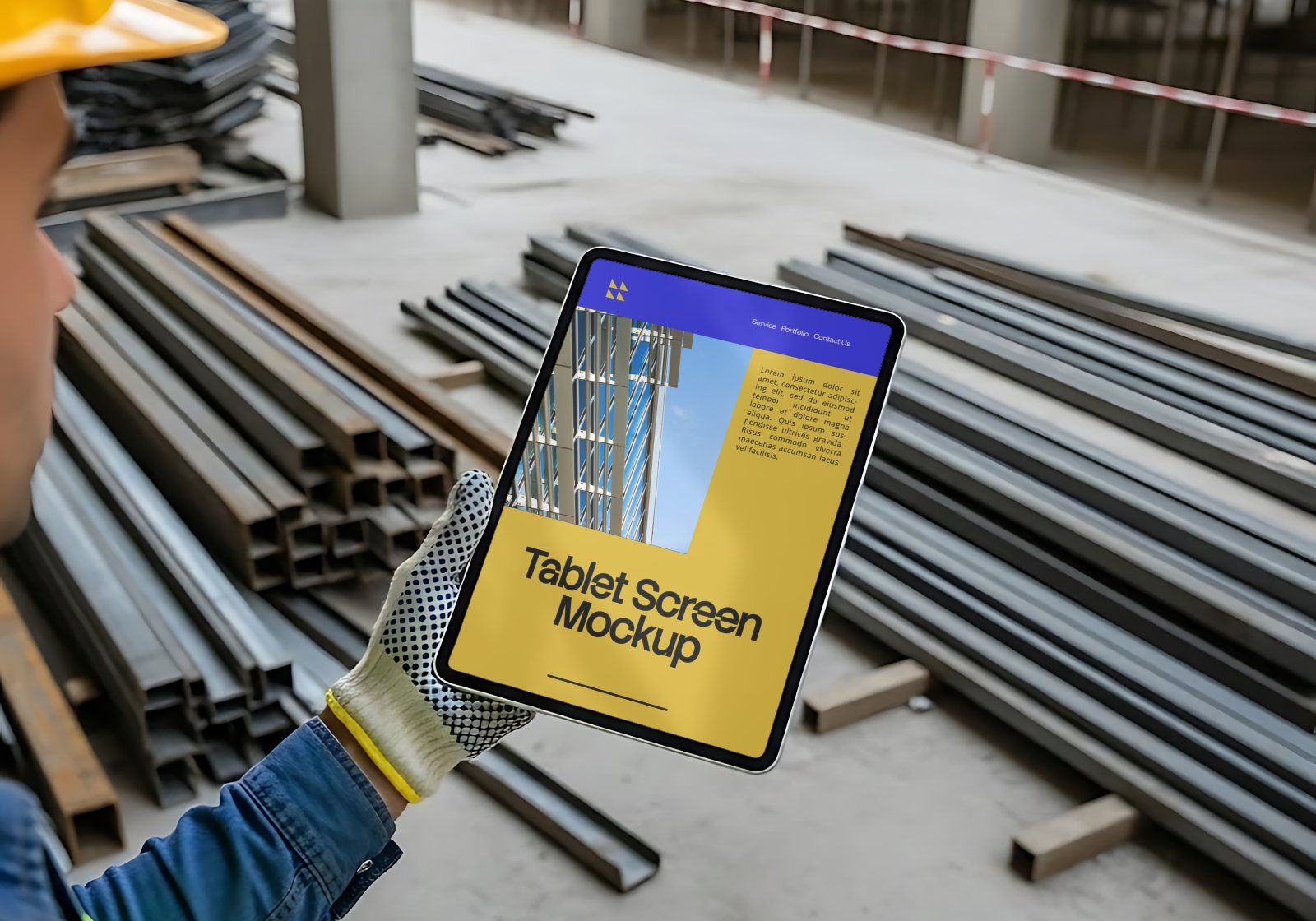 Premium Branding Project Construction Mockup