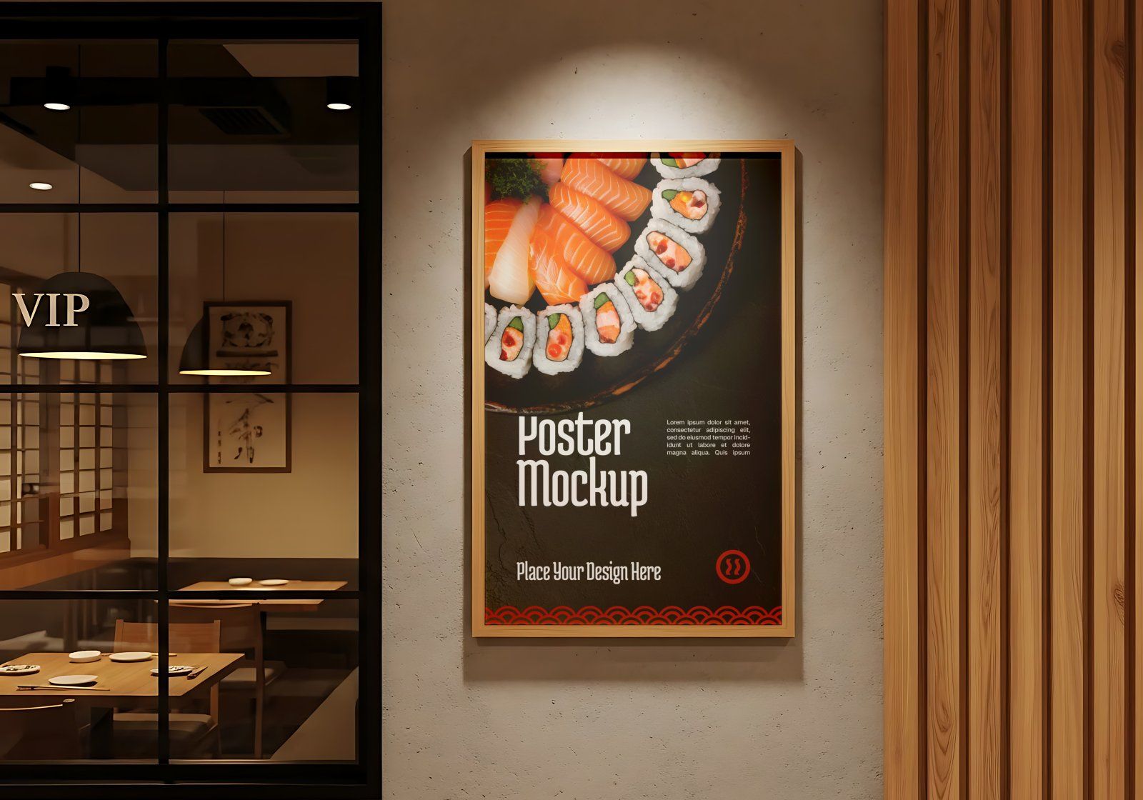 Premium Branding Red Japan Food Restaurant Mockup