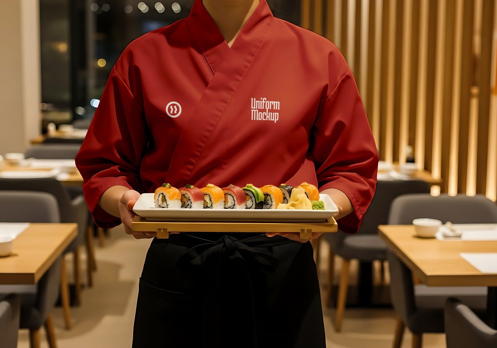 Premium Branding Red Japan Food Restaurant Mockup