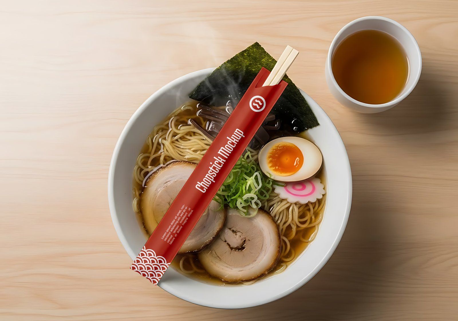 Premium Branding Red Japan Food Restaurant Mockup